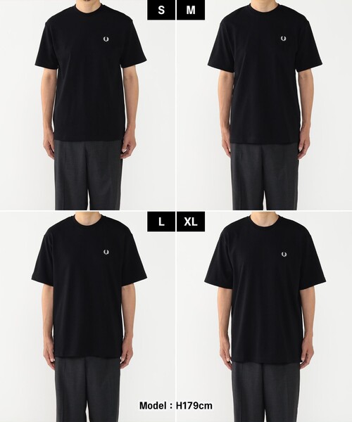 Fred Perry フレッドペリー 半袖Tシャツ 黒 FRED PERRY 大きいサイズ メンズ フレッドペリー 半袖Tシャツ