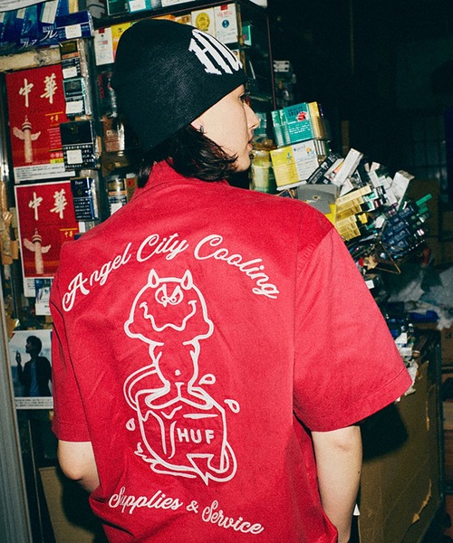 HUF（ハフ）の「SUPPLIES & SERVICE SHIRT（シャツ/ブラウス・メンズ・レッド・M/L/XL/S/XXL）」の15枚目の写真