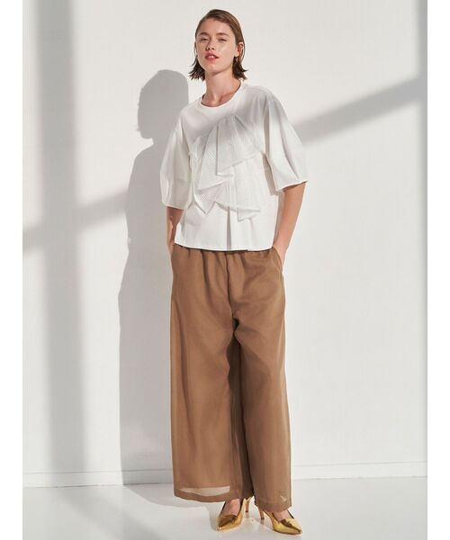 ELENDEEK（エレンディーク）の「レースドレープカットソー（Tシャツ/カットソー・レディース・ブラック/オフホワイト・FREE）」の20枚目の写真