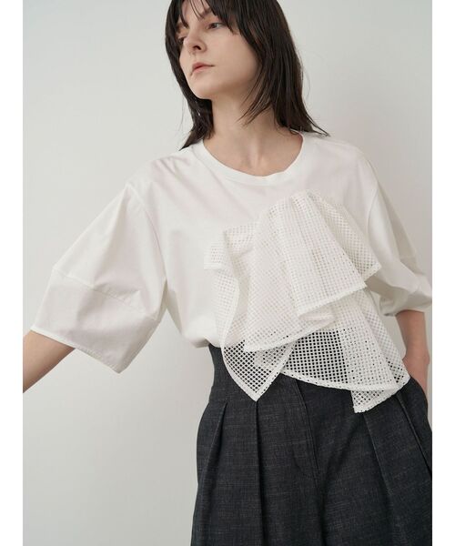 ELENDEEK（エレンディーク）の「レースドレープカットソー（Tシャツ/カットソー・レディース・ブラック/オフホワイト・FREE）」の22枚目の写真