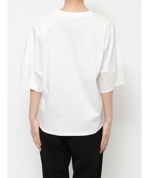 ELENDEEK（エレンディーク）の「レースドレープカットソー（Tシャツ/カットソー・レディース・ブラック/オフホワイト・FREE）」の4枚目の写真