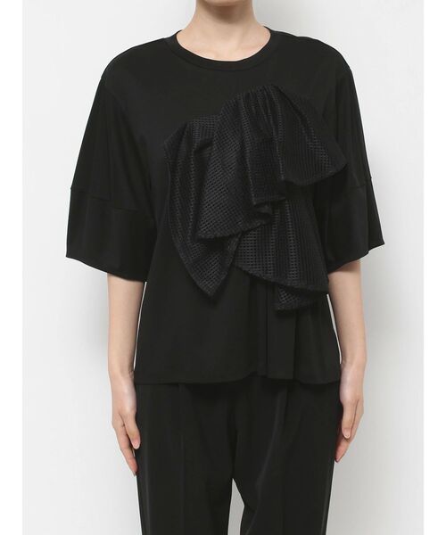 ELENDEEK（エレンディーク）の「レースドレープカットソー（Tシャツ/カットソー・レディース・ブラック/オフホワイト・FREE）」の13枚目の写真