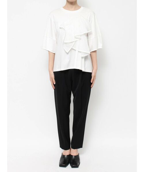 ELENDEEK（エレンディーク）の「レースドレープカットソー（Tシャツ/カットソー・レディース・ブラック/オフホワイト・FREE）」の12枚目の写真