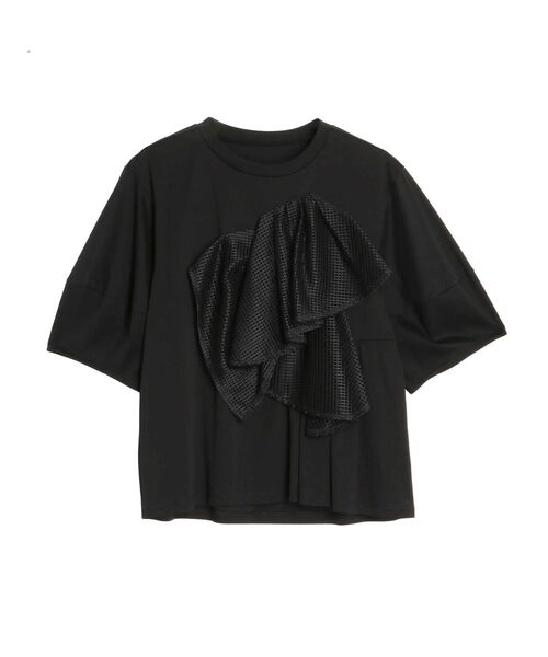 ELENDEEK（エレンディーク）の「レースドレープカットソー（Tシャツ/カットソー・レディース・ブラック/オフホワイト・FREE）」の9枚目の写真