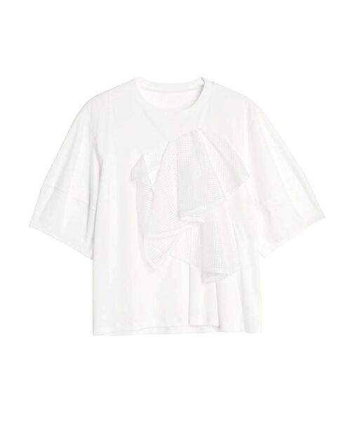 ELENDEEK（エレンディーク）の「レースドレープカットソー（Tシャツ/カットソー・レディース・ブラック/オフホワイト・FREE）」の8枚目の写真