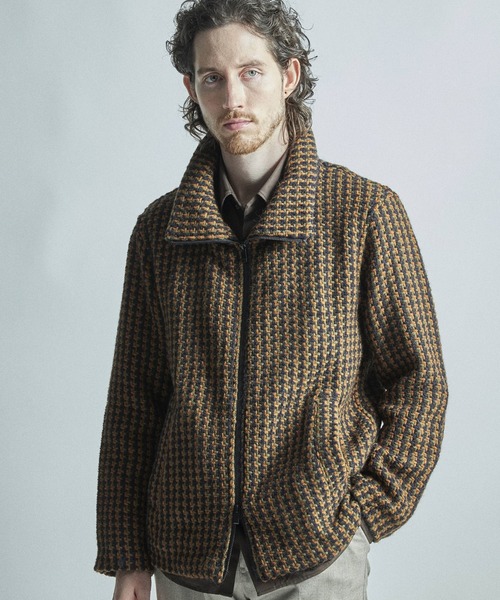 MEN'S BIGI(メンズビギ)の「【John Branigan/ジョン・ブラニガン】別注チェック柄ニット風ブルゾン(ブルゾン・メンズ・ブラック/ブラウン/ネイビー・02/03)」の3枚目の写真