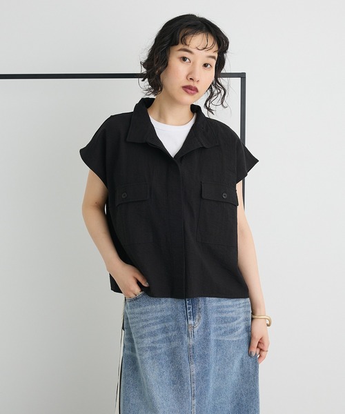 CRAFT STANDARD BOUTIQUE(クラフトスタンダードブティック)の「カーゴシャツ(シャツ/ブラウス・レディース・ブラウン/ブラック・FREE)」の4枚目の写真