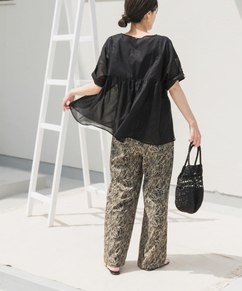 URBAN RESEARCH DOORS（アーバンリサーチドアーズ）の「リーフプリントイージーパンツ（その他パンツ・レディース・ブルー系その他/グレー系その他・MEDIUM）」の8枚目の写真