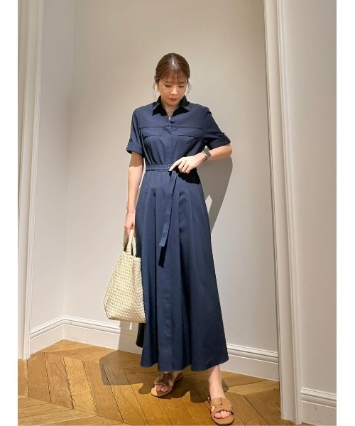 アルアバイル サッカースキッパーシャツワンピース ネイビー サッカースキッパーシャツワンピース | allureville (Women