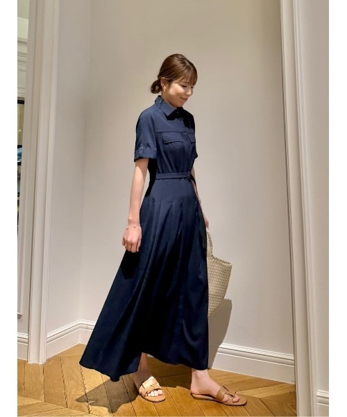 サッカースキッパーターンバックワンピース（シャツワンピース