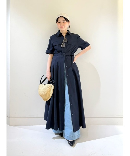アルアバイル サッカースキッパーシャツワンピース ネイビー サッカースキッパーシャツワンピース | allureville (Women