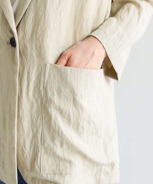 セール】リネンブレンドテーラードジャケット（テーラードジャケット