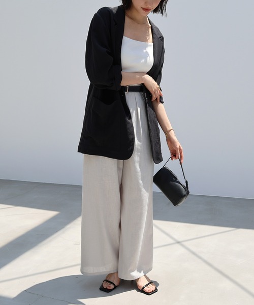 セール】リネンブレンドテーラードジャケット（テーラードジャケット