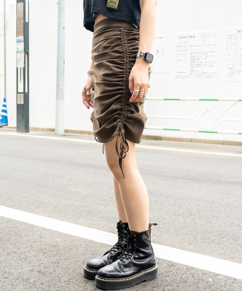 mistreass Chino Gather Mini Skirt ミニスカート Chino Gather Mini Skirt - MISTREASS
