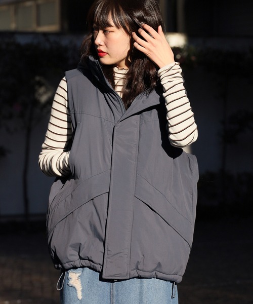 WILD THINGS（ワイルドシングス）の「WILD THINGS/ワイルドシングス monster vest’ 22 モンスターベスト（ダウンベスト・レディース・ダークブラウン/オリーブ/ネイビー・S/L/M）」の3枚目の写真