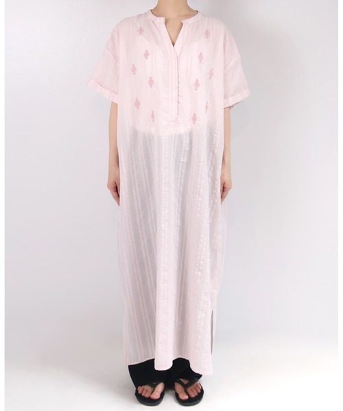 Brown&Street(ブラウンアンドストリート)の「オリエンタルシャツワンピース(シャツワンピース・レディース・ベビーピンク/ミント・FREE)」の2枚目の写真