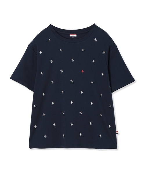 Petit Honfleur(プチオンフルール)の「【接触冷感・UVカット】オーガニックコットンリボン刺繍Tシャツ(Tシャツ/カットソー・レディース・ネイビー/ホワイト・M/L)」の19枚目の写真