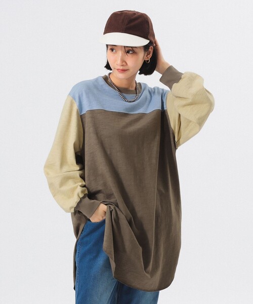 BEAMS BOY（ビームスボーイ）の「クレイジー フットボール ワンピース（ワンピース・レディース・カーキ/アイボリー/ブルー・ONE SIZE）」の3枚目の写真