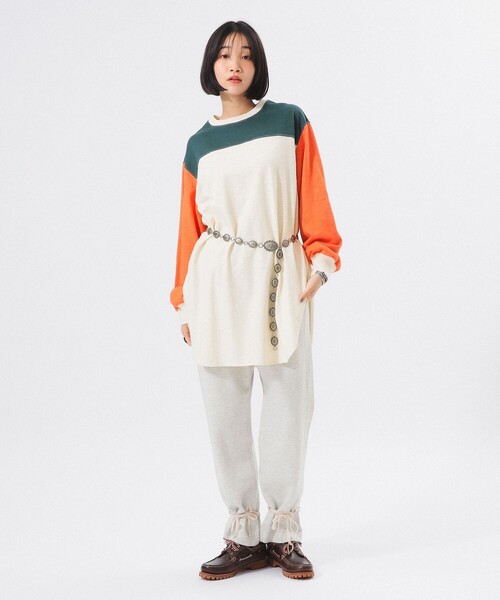 BEAMS BOY（ビームスボーイ）の「クレイジー フットボール ワンピース（ワンピース・レディース・カーキ/アイボリー/ブルー・ONE SIZE）」の4枚目の写真