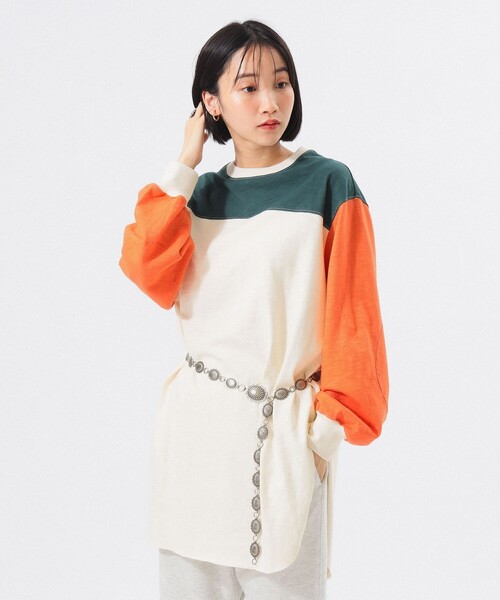 BEAMS BOY（ビームスボーイ）の「クレイジー フットボール ワンピース（ワンピース・レディース・カーキ/アイボリー/ブルー・ONE SIZE）」の5枚目の写真