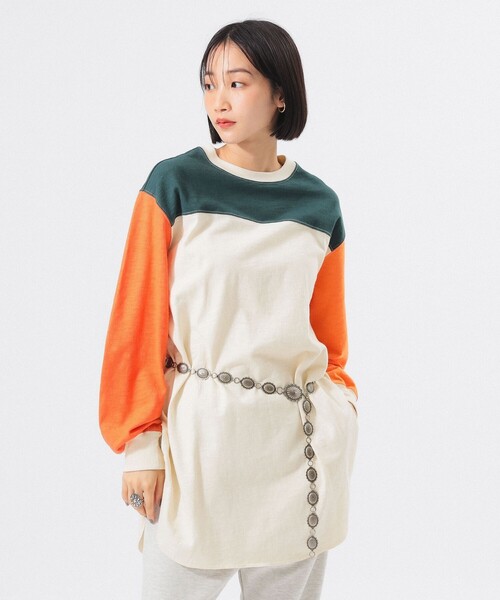 BEAMS BOY（ビームスボーイ）の「クレイジー フットボール ワンピース（ワンピース・レディース・カーキ/アイボリー/ブルー・ONE SIZE）」の6枚目の写真