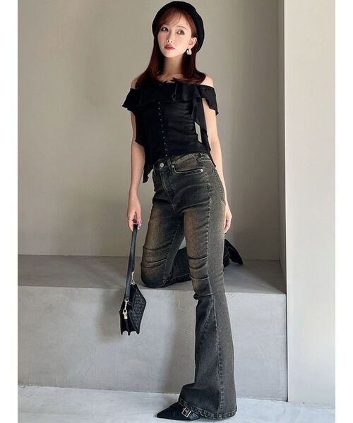 RESEXXY(リゼクシー)の「ニーズタックデニムパンツ(デニムパンツ・レディース・ブラック/ライトブルー・SMALL/MEDIUM)」の8枚目の写真