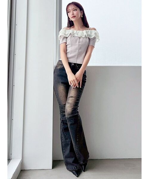 RESEXXY(リゼクシー)の「ニーズタックデニムパンツ(デニムパンツ・レディース・ブラック/ライトブルー・SMALL/MEDIUM)」の11枚目の写真