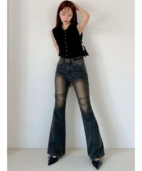 RESEXXY(リゼクシー)の「ニーズタックデニムパンツ(デニムパンツ・レディース・ブラック/ライトブルー・SMALL/MEDIUM)」の13枚目の写真