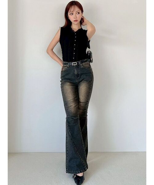 RESEXXY(リゼクシー)の「ニーズタックデニムパンツ(デニムパンツ・レディース・ブラック/ライトブルー・SMALL/MEDIUM)」の14枚目の写真