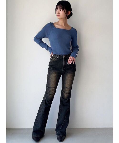 RESEXXY(リゼクシー)の「ニーズタックデニムパンツ(デニムパンツ・レディース・ブラック/ライトブルー・SMALL/MEDIUM)」の21枚目の写真