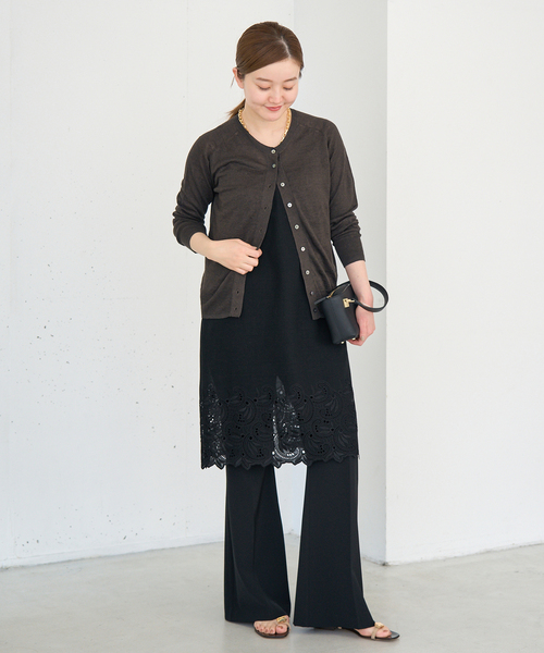 セール】《追加》フレンチリネン7分袖カーディガン