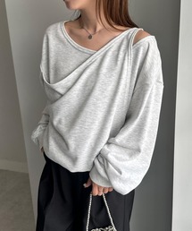 アシメレイヤードデザインスウェット