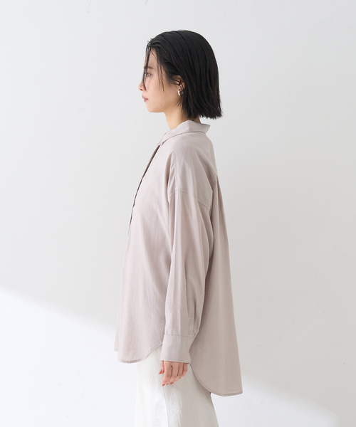 EMMA ROUGE VIF(エマルージュヴィフ)の「【新色追加】麻混バックスリットシャツ(シャツ/ブラウス・レディース・ブラウン/ピンク/グレイッシュベージュ・フリー)」の21枚目の写真