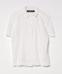 mercibeaucoup - メルシーボークー　新品　リブソー　半袖シャツ　白　mercibeaucoup mercibeaucoup - メルシーボークー 新品 リブソー 半袖シャツ 白