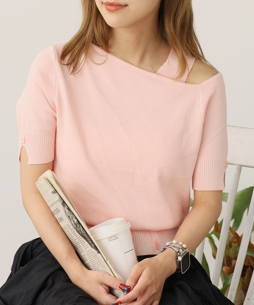 ROOPTOKYO(ループトウキョウ)の「ワンショルダー 半袖リブニット 秋物 秋服 2026年秋冬(Tシャツ/カットソー・レディース・ホワイト/ピンク/ブラック/アイボリー・FREE)」の8枚目の写真