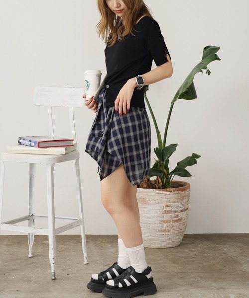 ROOPTOKYO(ループトウキョウ)の「ワンショルダー 半袖リブニット 秋物 秋服 2026年秋冬(Tシャツ/カットソー・レディース・ホワイト/ピンク/ブラック/アイボリー・FREE)」の5枚目の写真