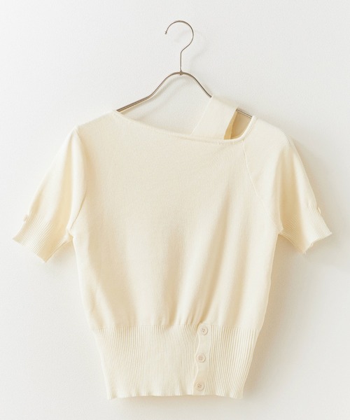 ROOPTOKYO(ループトウキョウ)の「ワンショルダー 半袖リブニット 秋物 秋服 2026年秋冬(Tシャツ/カットソー・レディース・ホワイト/ピンク/ブラック/アイボリー・FREE)」の16枚目の写真