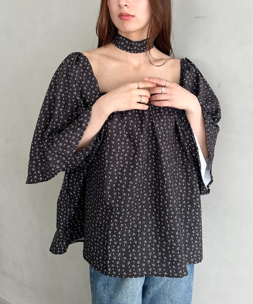 MYMOOD.（マイムード）の「オフショル小花柄ボリュームブラウス（シャツ/ブラウス・レディース・ブルー/ブラック/ホワイト・FREE）」の20枚目の写真