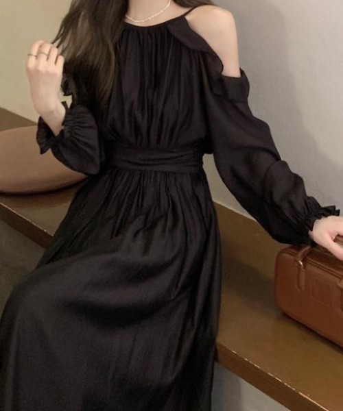 ☘️25新作 ♡ Aje アジュ 青オフショルダーワンピース 新品♡　023 XSサイズあり【ANGEL R/エンジェルアール】オフショルダー/ ワン