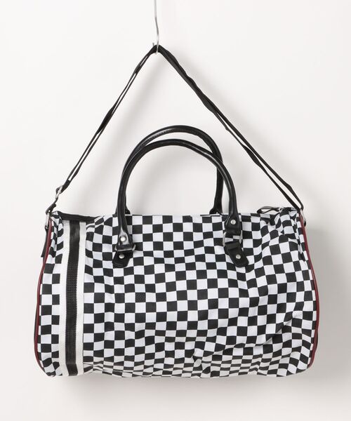 merc london（メルクロンドン）の「メルクロンドン Merc London スカ チェッカー バレルバッグ（ドラムバッグ・メンズ・ブラック×ホワイト・FREE）」の10枚目の写真