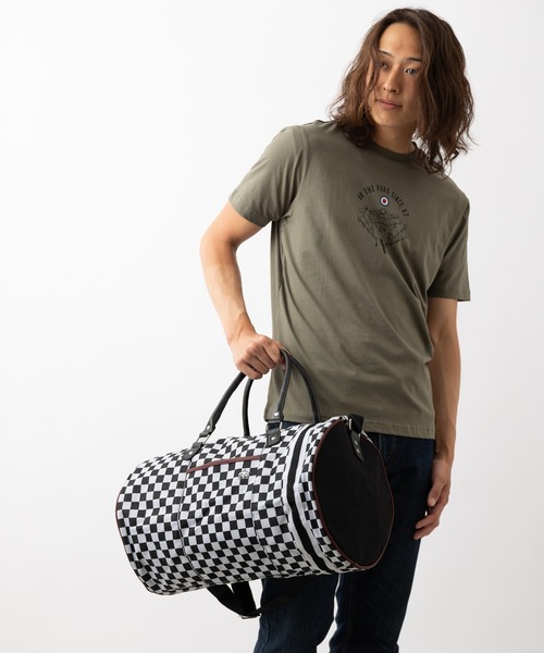 merc london（メルクロンドン）の「メルクロンドン Merc London スカ チェッカー バレルバッグ（ドラムバッグ・メンズ・ブラック×ホワイト・FREE）」の9枚目の写真