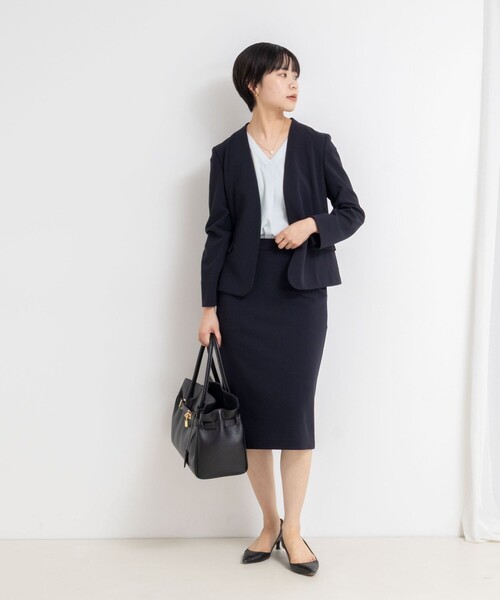 NOLLEY’S Sophi（ノーリーズソフィ）の「バックサテンジョーゼットVネックブラウス（シャツ/ブラウス・レディース・ブラック/ホワイト/ミント・36/38）」の20枚目の写真