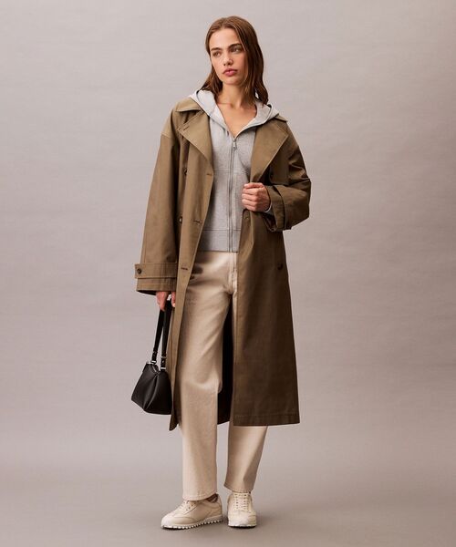 Calvin Klein(カルバン・クライン)の「フレンチテリー ジップアップパーカー(パーカー・レディース・オフホワイト/グレー・M/S/XS)」の6枚目の写真