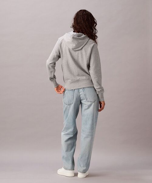Calvin Klein(カルバン・クライン)の「フレンチテリー ジップアップパーカー(パーカー・レディース・オフホワイト/グレー・M/S/XS)」の5枚目の写真