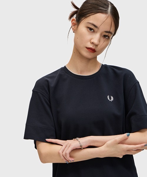 フレッドペリー FRED PERRY Tシャツ ネイビー 紺 定価13,200円 Tipped Pique T-Shirt（Tシャツ/カットソー）｜FRED PERRY