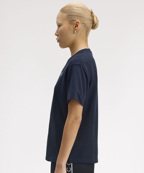 フレッドペリー ネイビー tシャツ　FRED PERRY Embroidered T-Shirt／刺繍Tシャツ（Tシャツ/カットソー）｜FRED