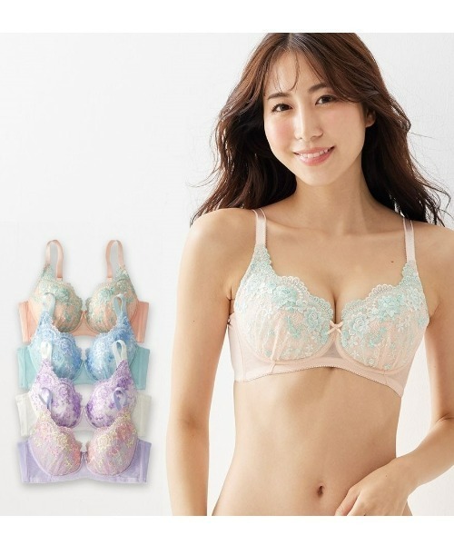 nissen(ニッセン)の「花柄刺しゅう脇高すっきりUバックノンワイヤーブラジャー4枚組(ブラジャー・レディース・A/B・A70/A75/A80/B65/B70/B80/C65/C70/C75/C80/D65/D70/D75/D80/B75)」の8枚目の写真