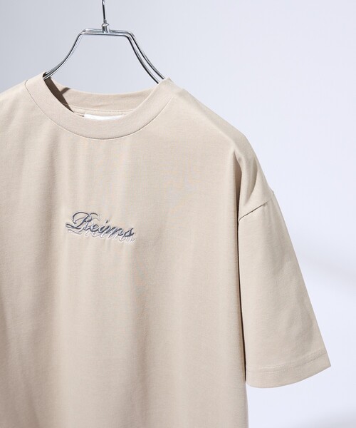 ABAHOUSE（アバハウス）の「レタリングステッチ刺繍　半袖Tシャツ（Tシャツ/カットソー・メンズ・ベージュ/ネイビー/ホワイト・48/46）」の3枚目の写真