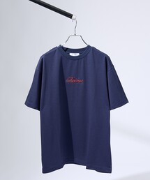 レタリングステッチ刺繍　半袖Tシャツ