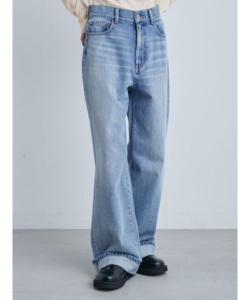 MIESROHE/ミースロエ 裾折り返しストレート美脚デニム 裾折り返しストレート美脚デニム（デニムパンツ）｜MIESROHE
